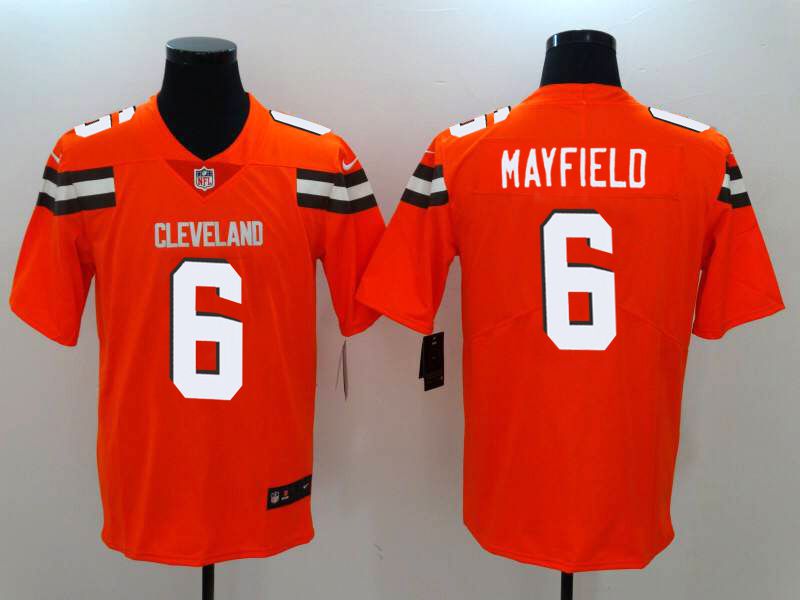 Men Cleveland Browns 6 Mayfield Orange Nike Vapor Untouchable Limited NFL Jerseys